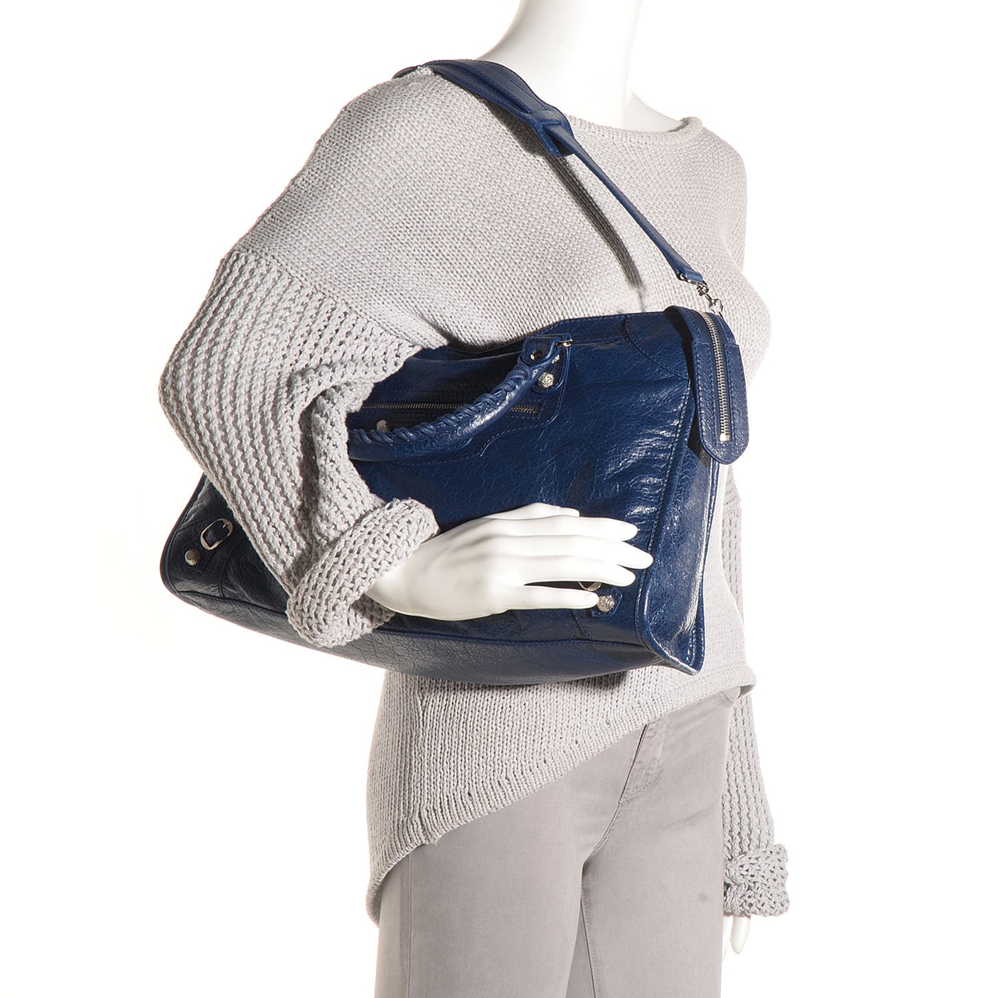 Agneau Giant 12 Silver Hardware City Bleu Mineral Light Bleu Mineral
