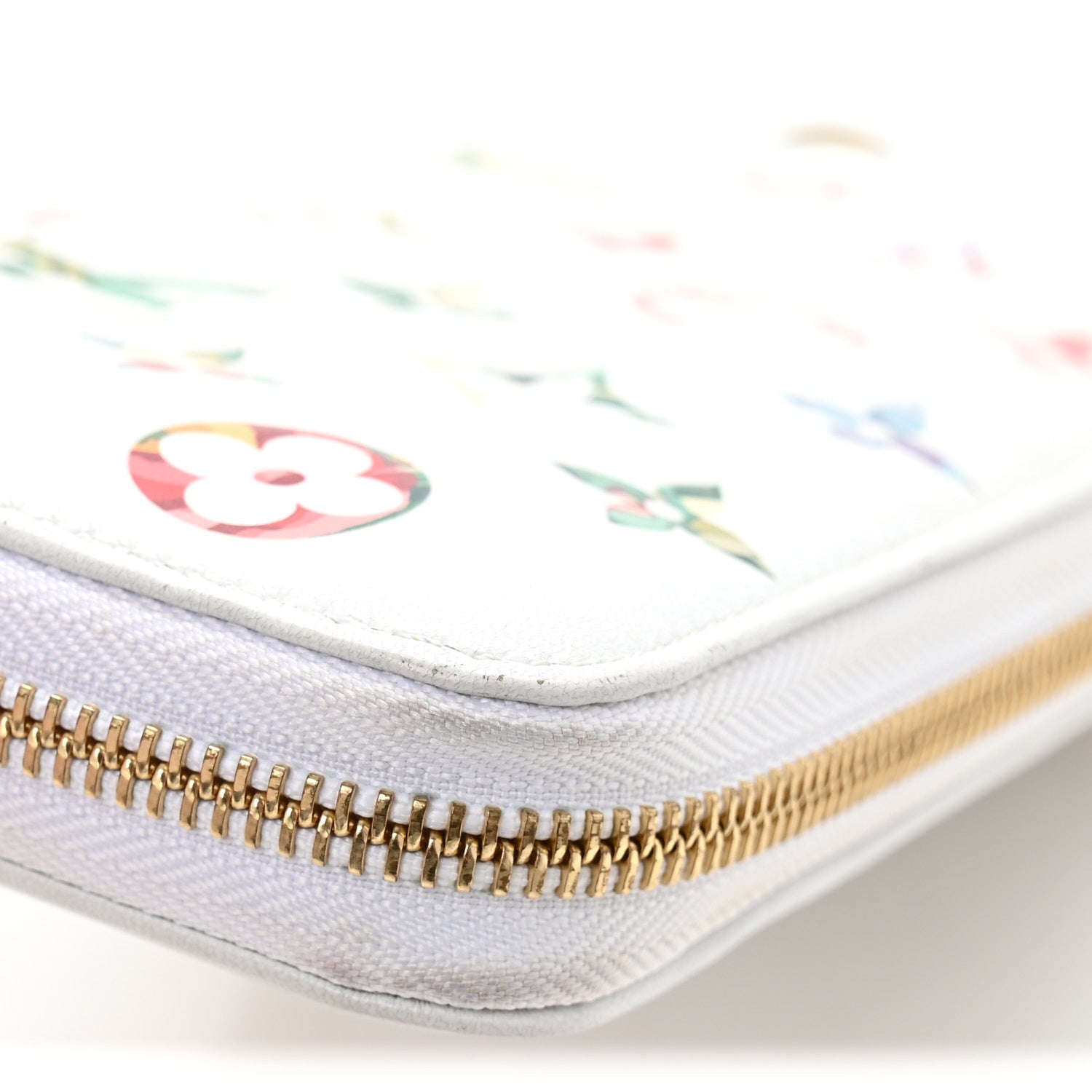 Louis Vuitton Lambskin Embossed Monogram LV Garden Coussin Zippy Wallet Cream 8 of 9