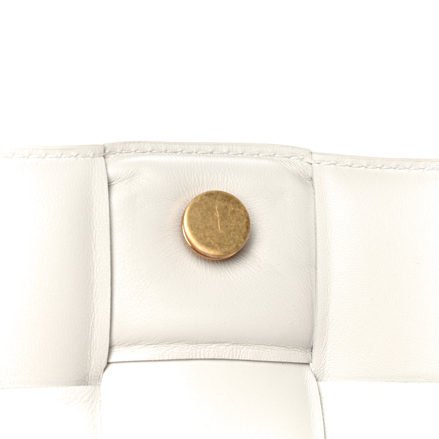 Lambskin Maxi Intreccio Padded Chain Cassette Crossbody Bag White