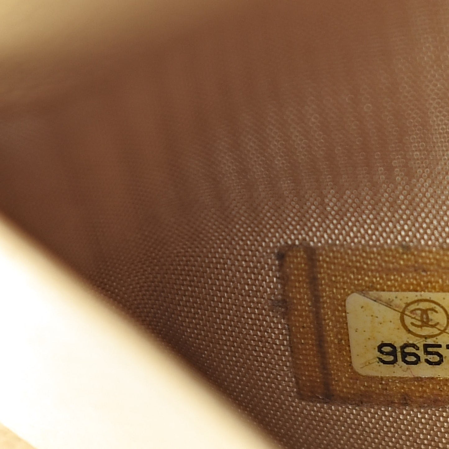 Grained Calfskin CC Button Yen Wallet Beige