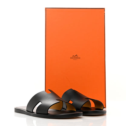 Hermes Calfskin Mens Izmir Sandals 41 Black 9 of 9