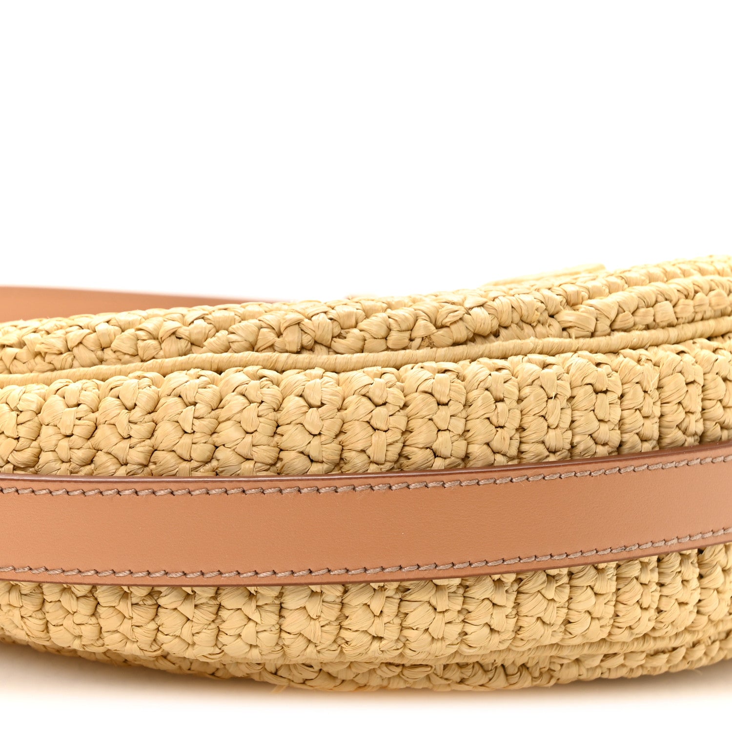 Prada Yarn Raffia Effect Crochet Arque Shoulder Bag Natural 9 of 10
