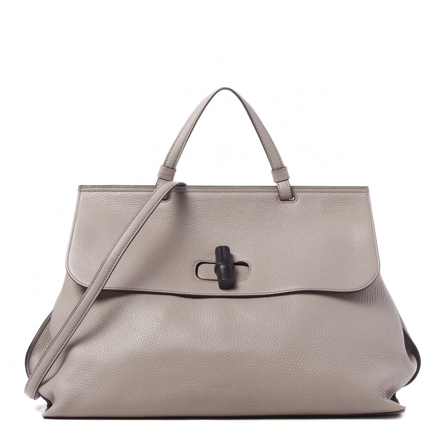 Gucci Cellarius Calfskin Large Bamboo Daily Top Handle Bag Storm Grey 1 of 9