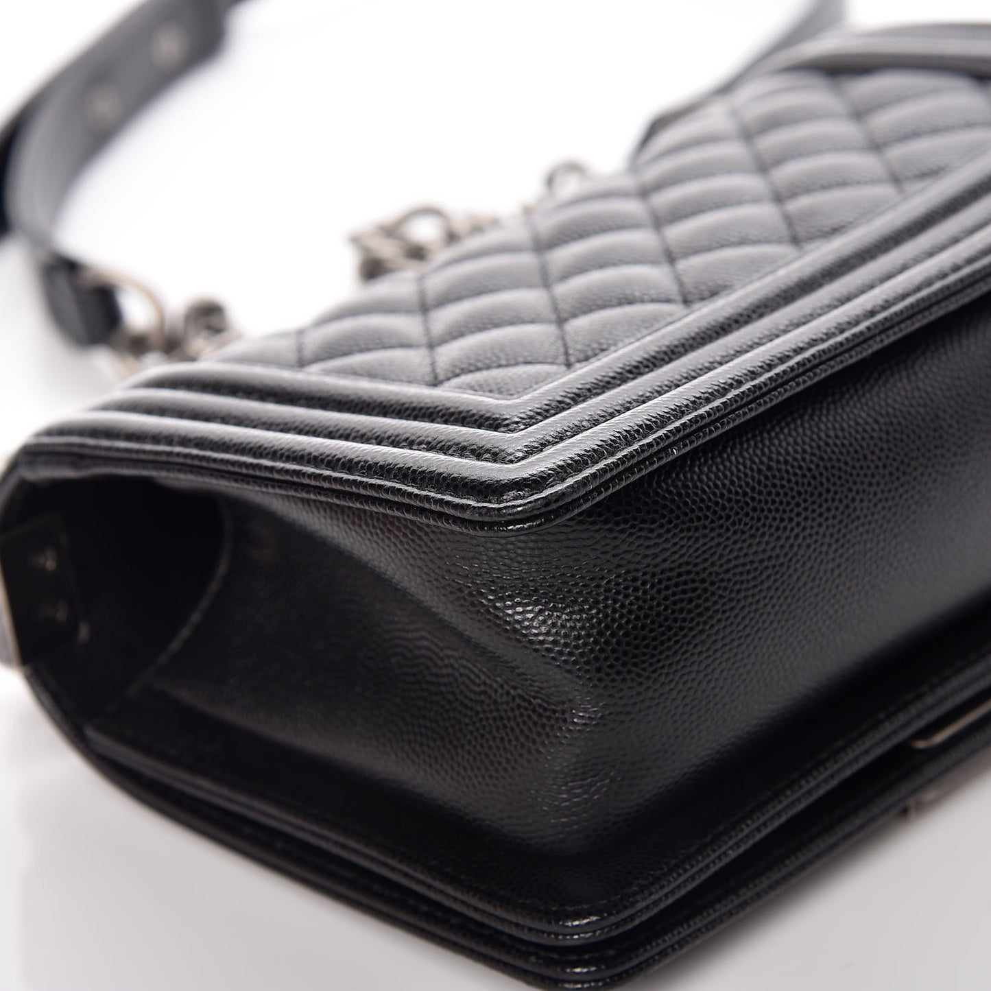 Caviar Quilted Small Boy Flap Black
