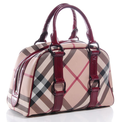 Burberry Supernova Check Bowler Tote Red 3 of 8