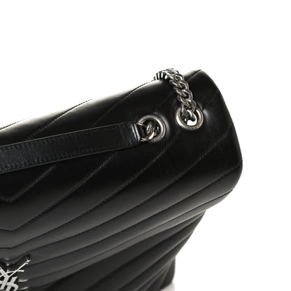 Saint Laurent Calfskin Y Quilted Monogram Large Loulou Chain Satchel Black 13 of 13