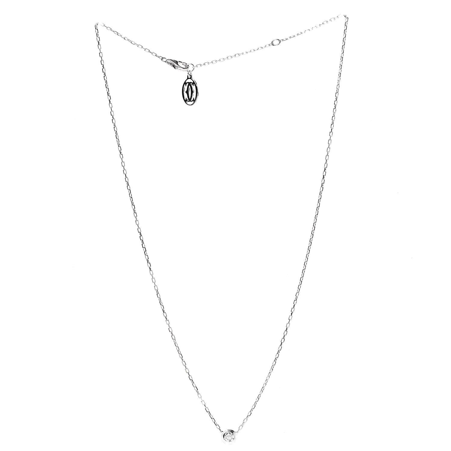 Cartier 18K White Gold Diamond LM D'Amour Pendant Necklace 3 of 6
