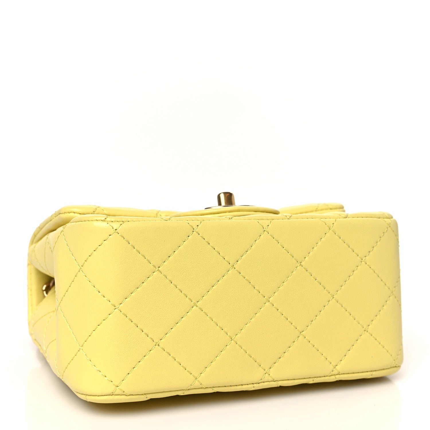 Chanel Lambskin Quilted Mini Square Flap Yellow 4 of 9