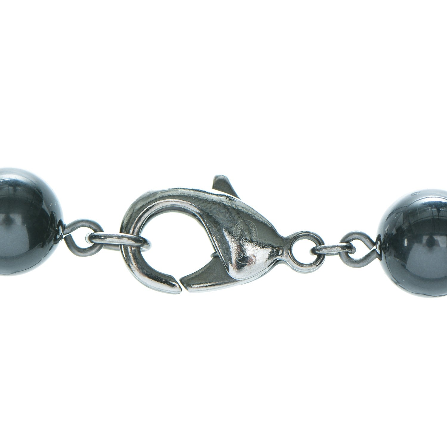 Chanel Ruthenium Beaded CC Long Necklace Black 5 of 5