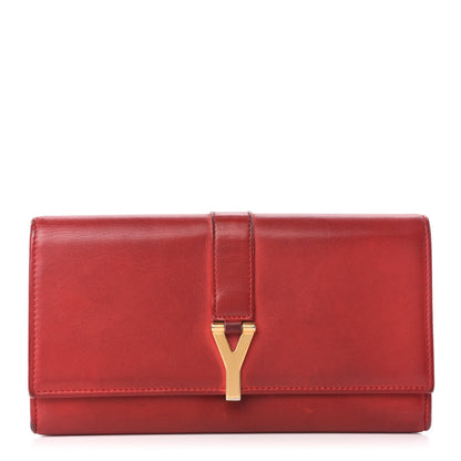 Saint Laurent Calfskin Classic Y Ligne Clutch Red 1 of 6