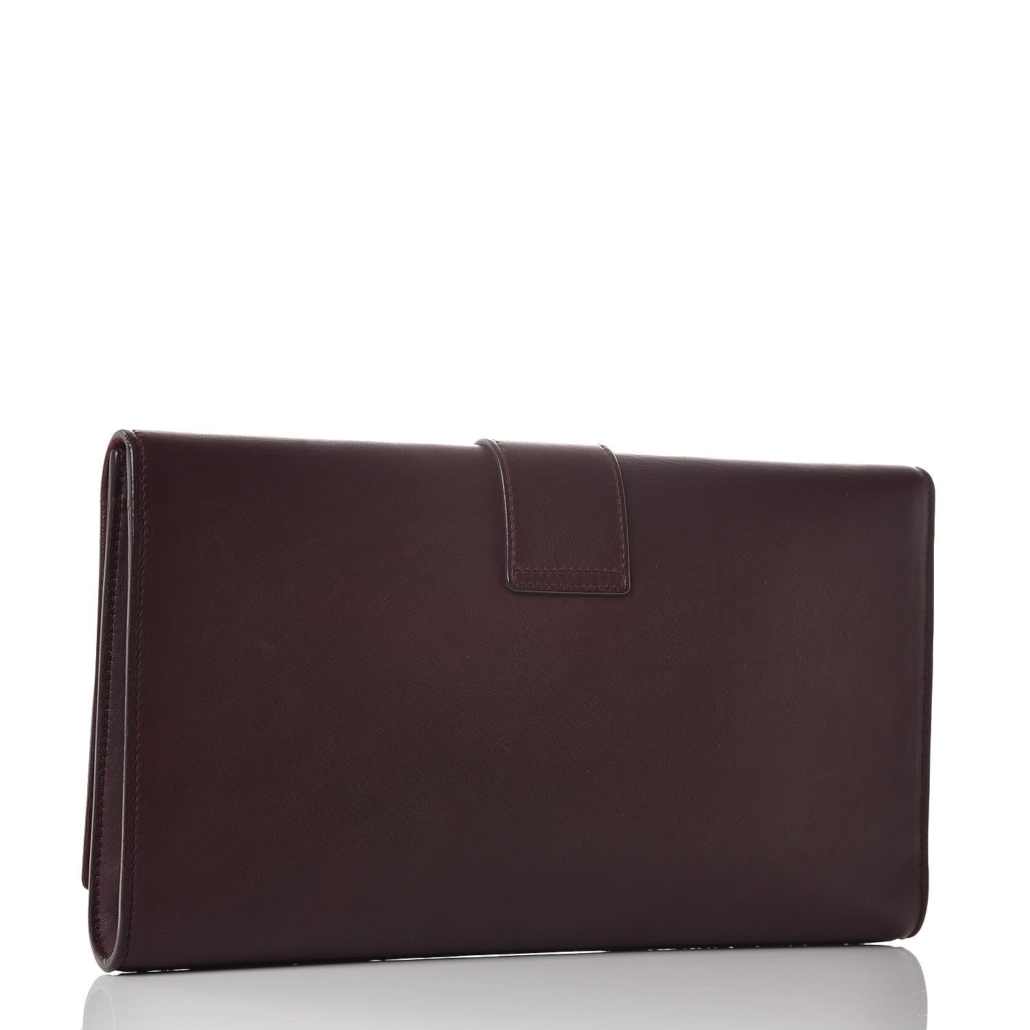 Saint Laurent Calfskin Classic Y Ligne Clutch Bordeaux 3 of 11