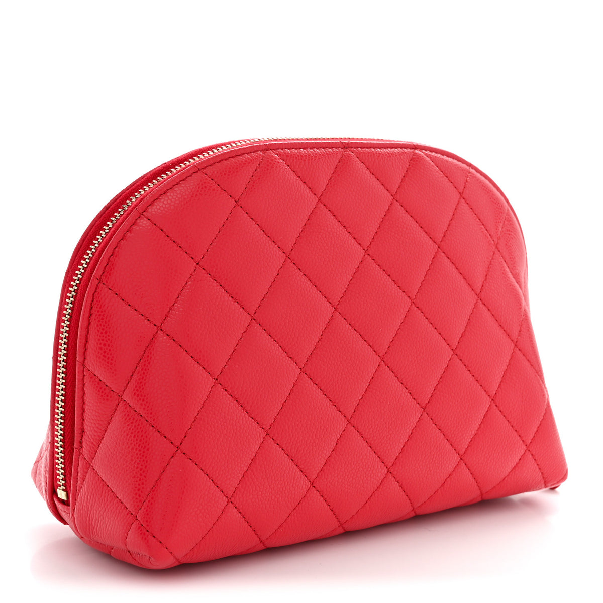 Chanel Caviar Quilted Medium Cosmetic Case Dark Pink 3 of 8