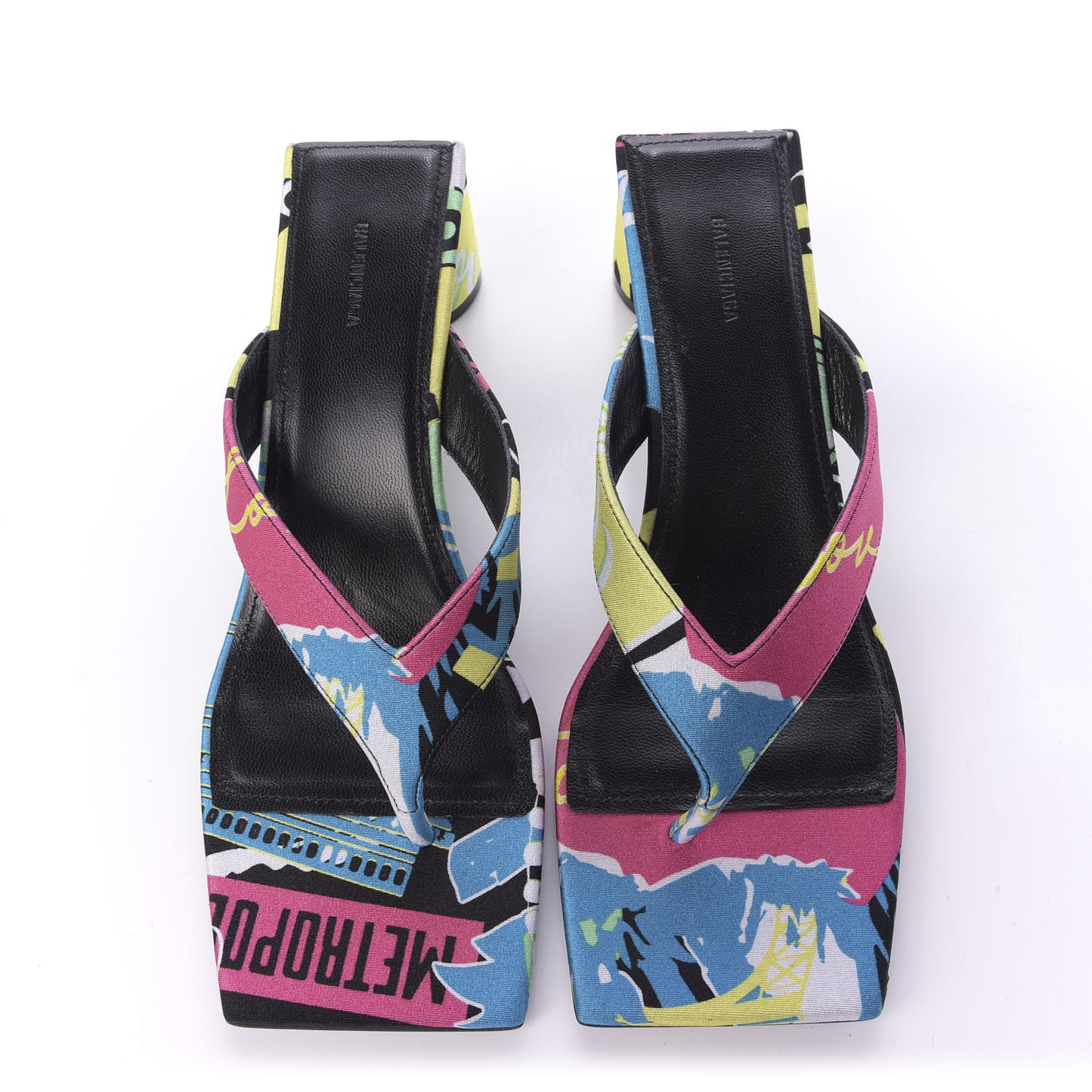 Spandex Double Square Flat 60mm Sandals 37 Multicolor