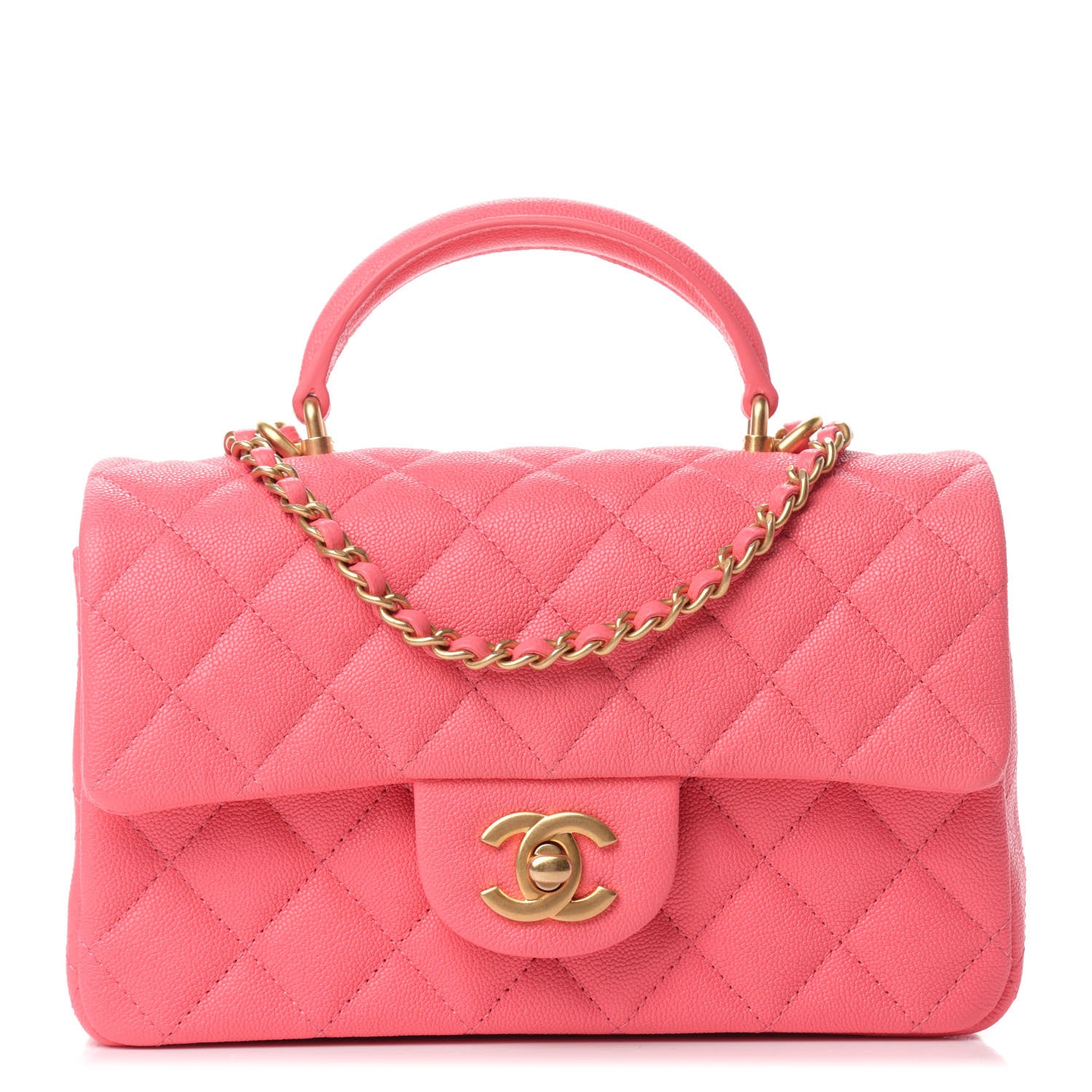 Chanel Caviar Quilted Mini Top Handle Rectangular Flap Pink 1 of 11