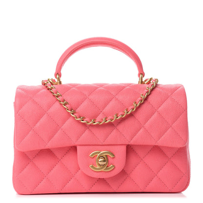 Chanel Caviar Quilted Mini Top Handle Rectangular Flap Pink 1 of 11