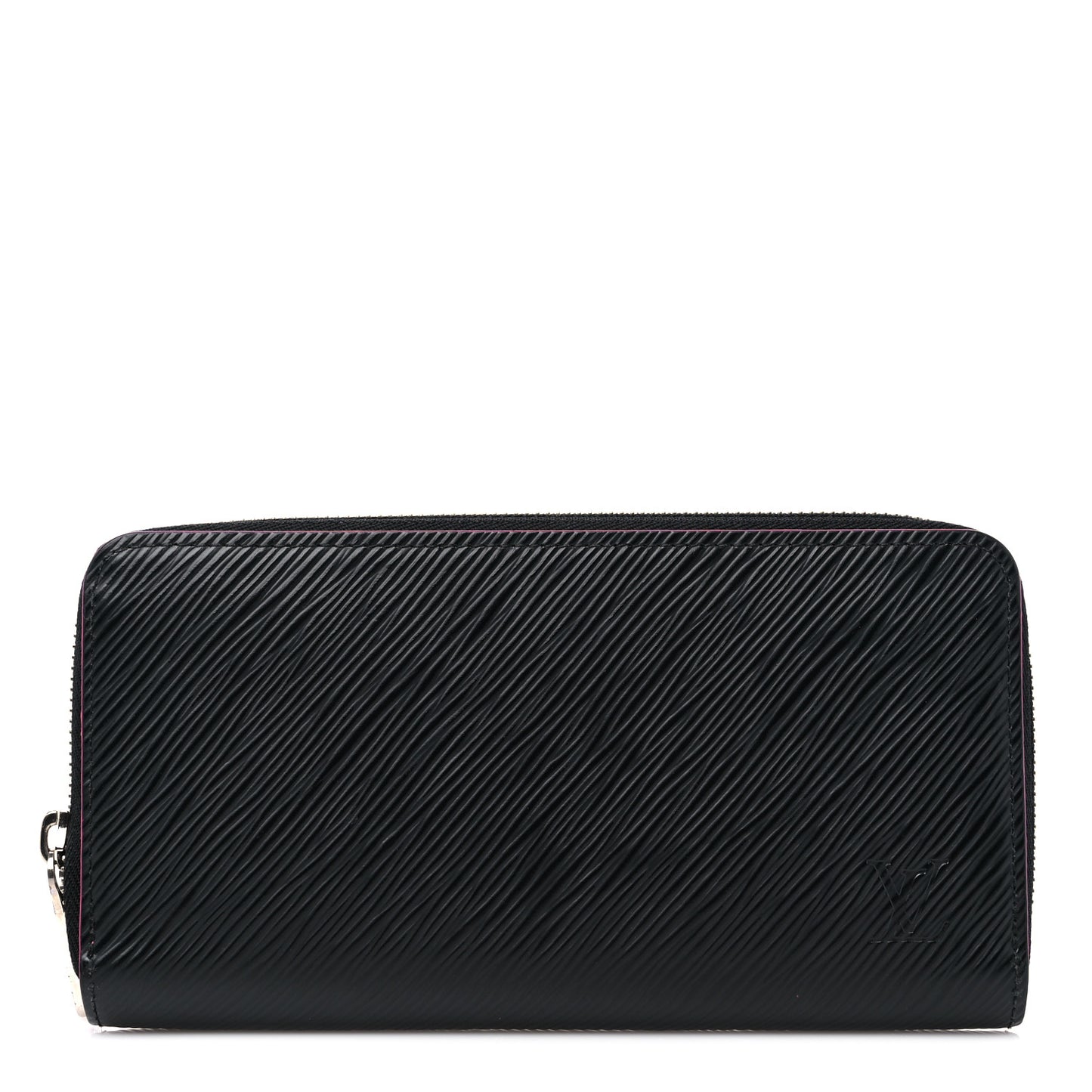 Epi Zippy Wallet Black Hot Pink