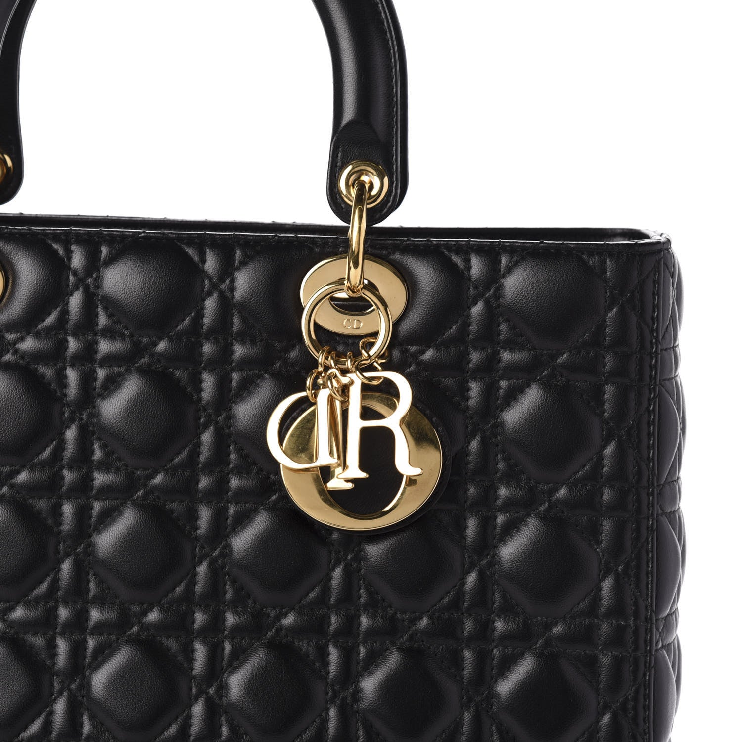 Christian Dior Lambskin Cannage Large Lady Dior Black 10 of 10