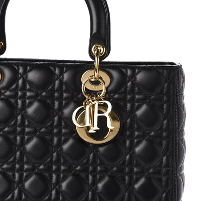 Christian Dior Lambskin Cannage Large Lady Dior Black 10 of 10