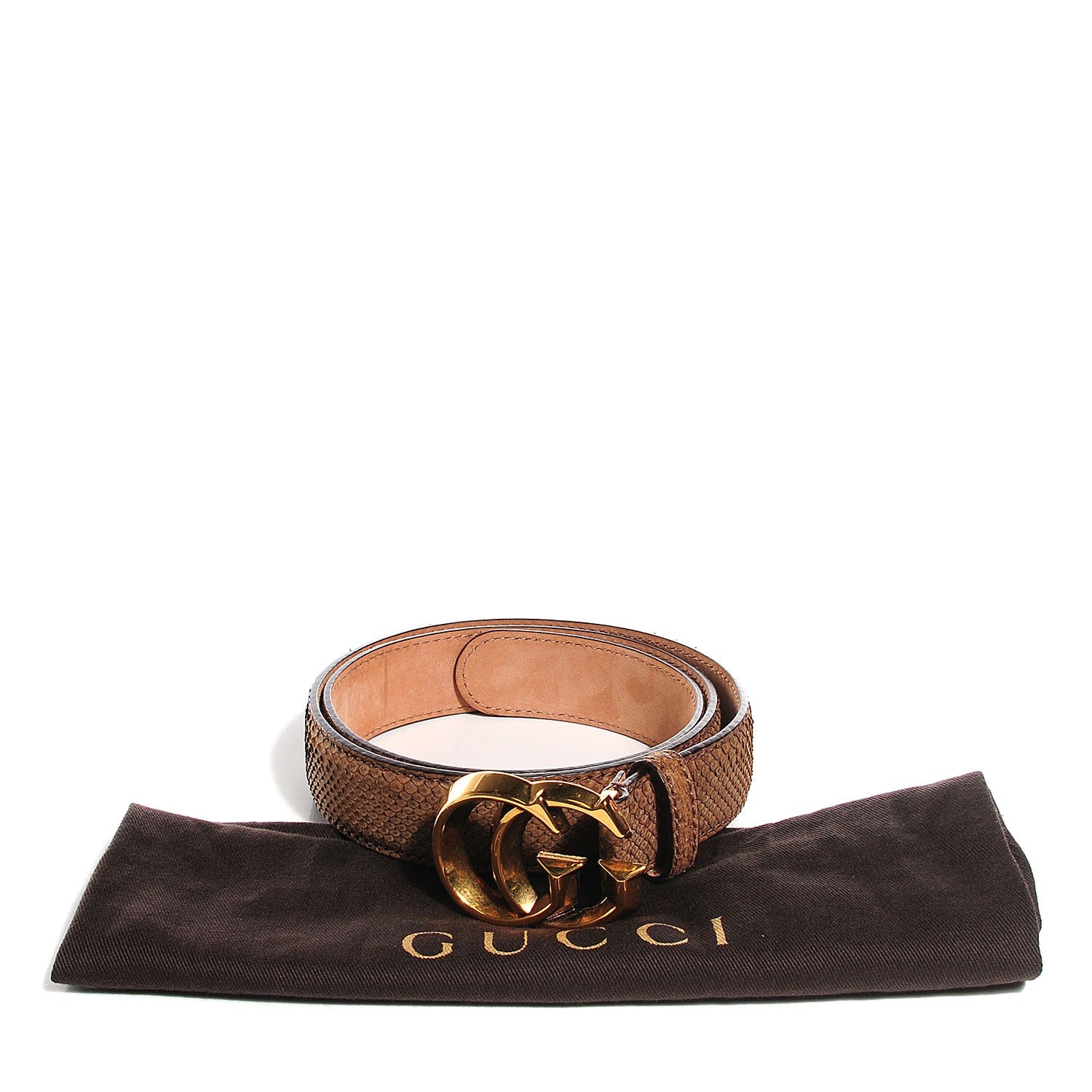 Gucci Python Sculpted GG Belt 85 34 Brown 14 of 14