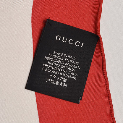 Gucci Silk Coco Capitán Logo Square Scarf White 4 of 5