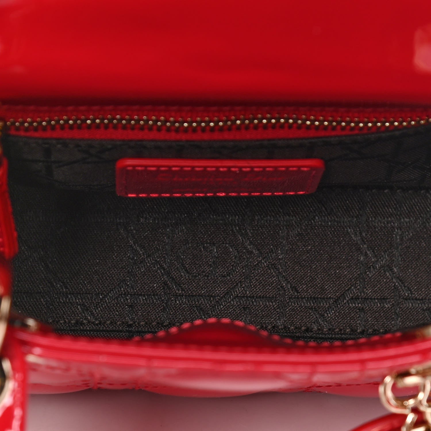 Christian Dior Patent Cannage Mini Lady Dior Red 4 of 5