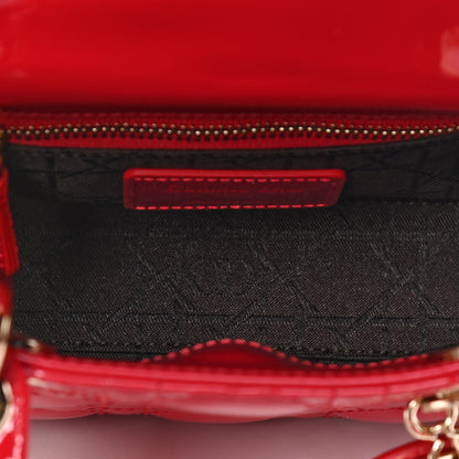 Christian Dior Patent Cannage Mini Lady Dior Red 4 of 5
