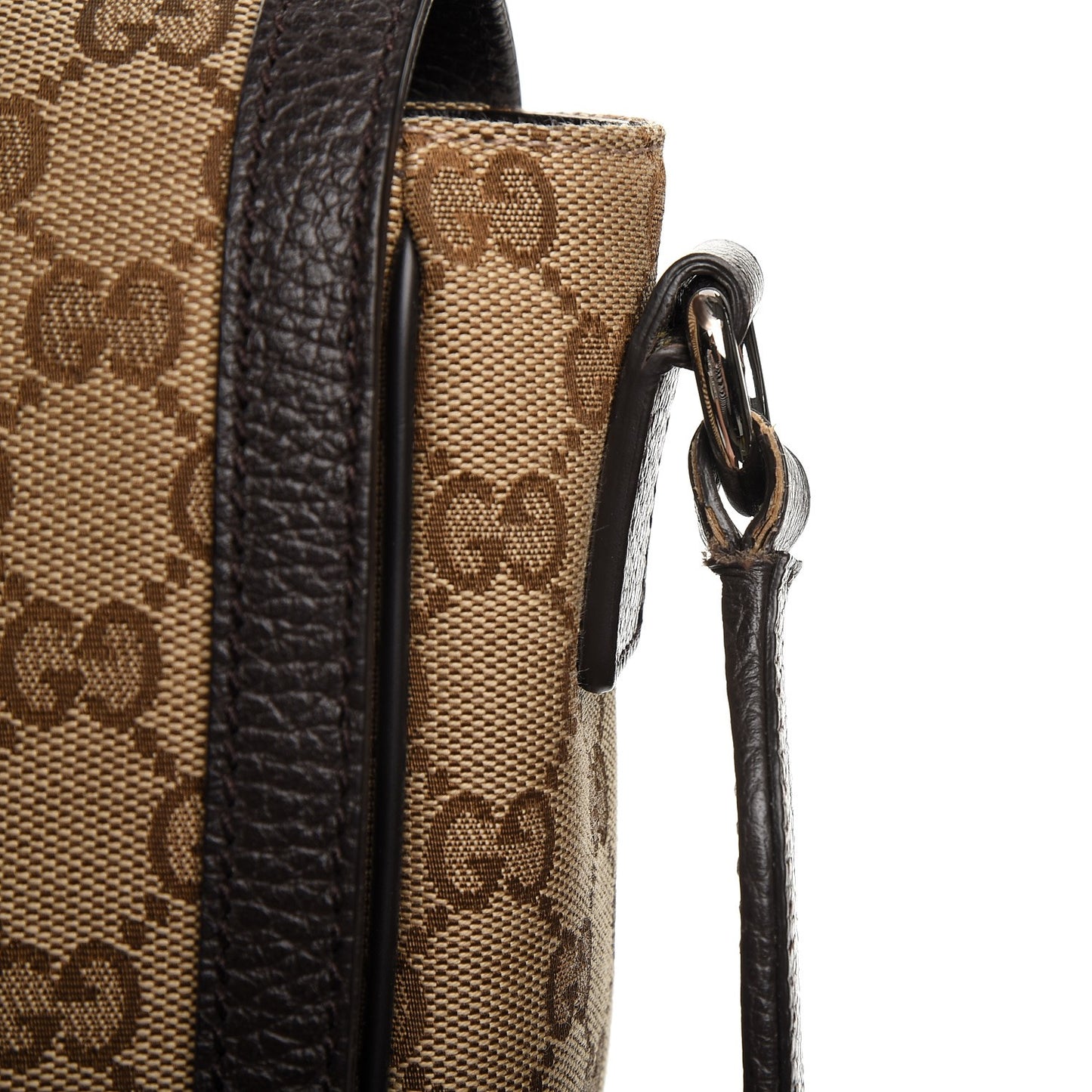 Monogram Large Flap Messenger Bag Beige Dark Brown