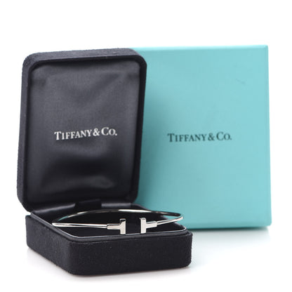 Tiffany 18K White Gold Narrow T Wire Bracelet 5 of 5