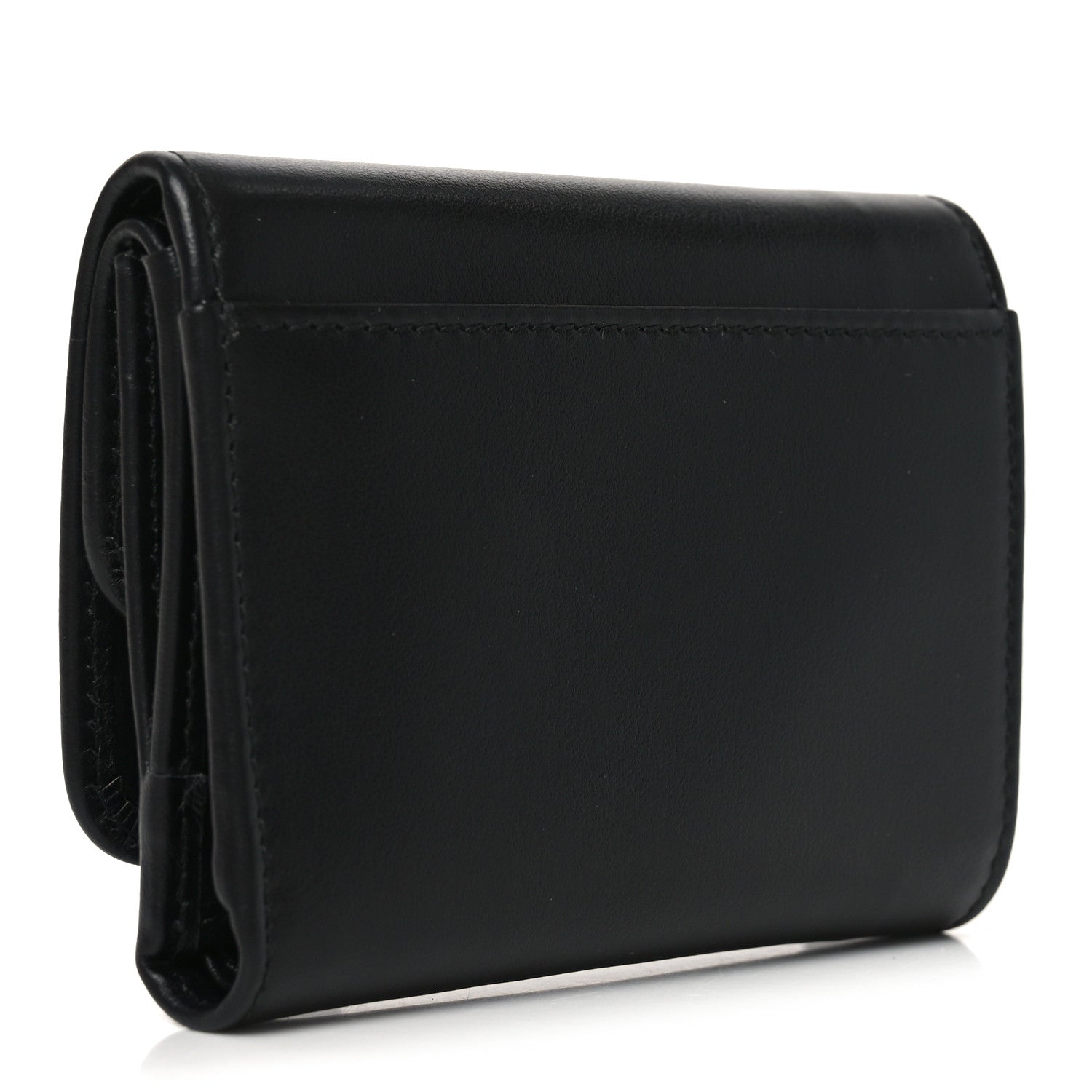 Prada Metal Tri-Fold Compact Wallet Black 3 of 6