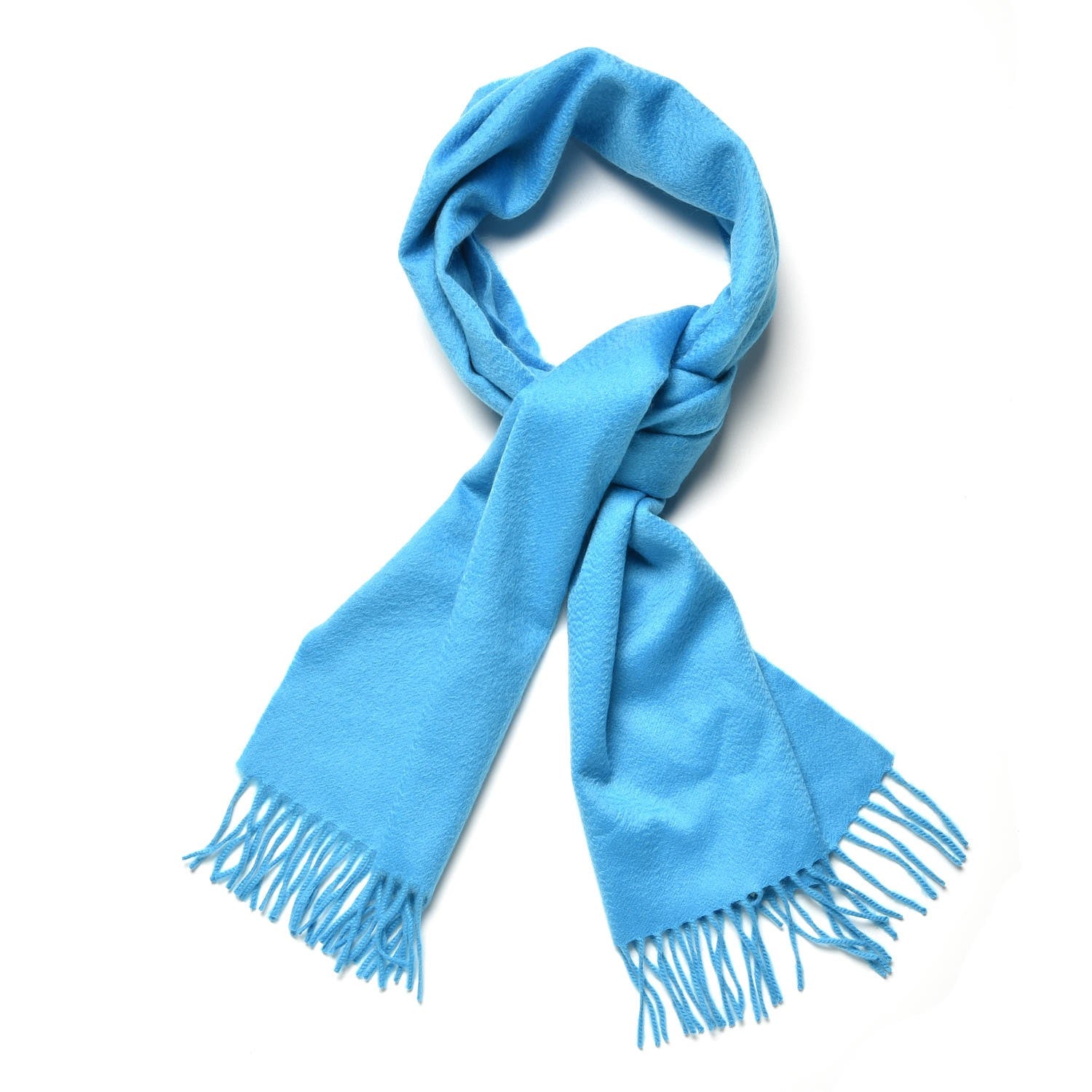 Hermes Cashmere Fringe Scarf Turquoise 1 of 5