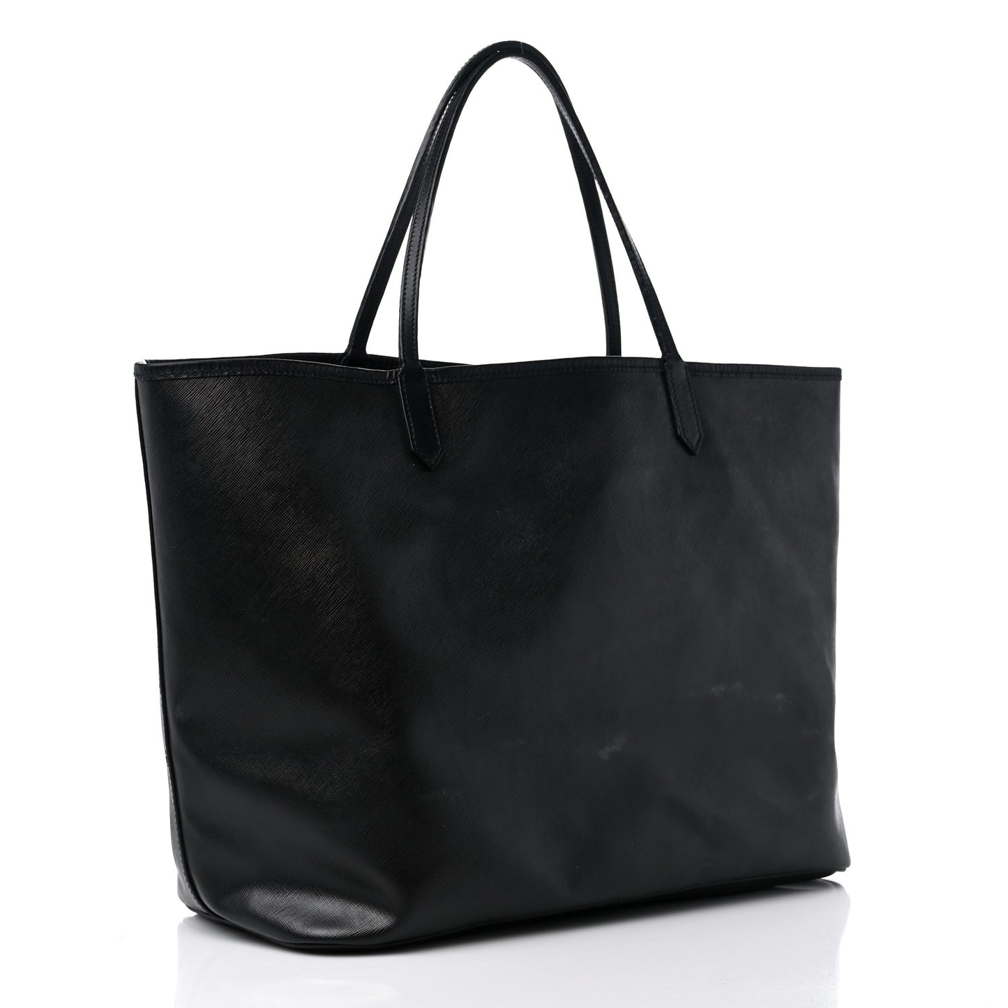 Textured Coated Canvas Rottweiler Print Large Antigona Tote Black