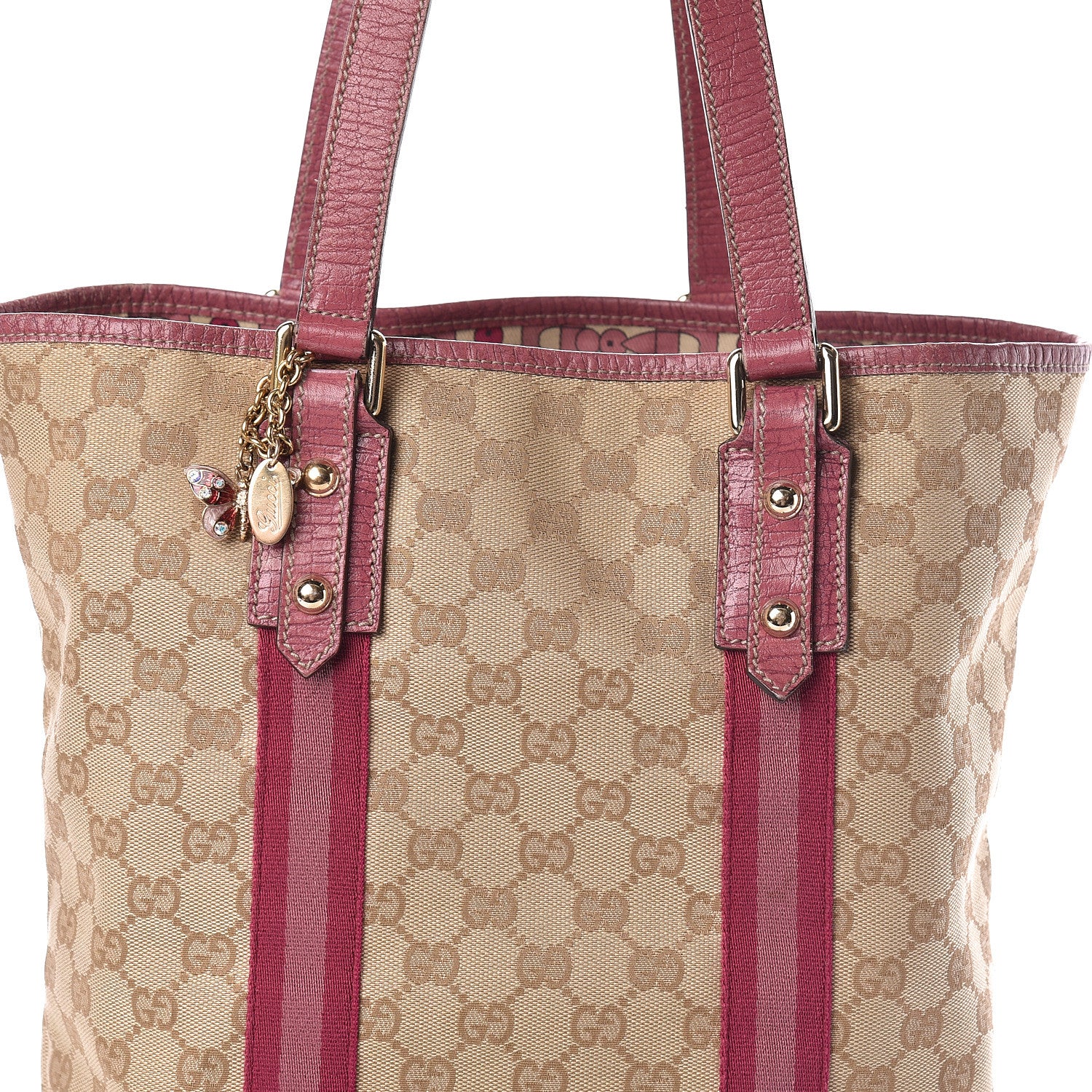 Gucci GG Monogram Jolicoeur Vertical Shopping Tote Pink 8 of 10
