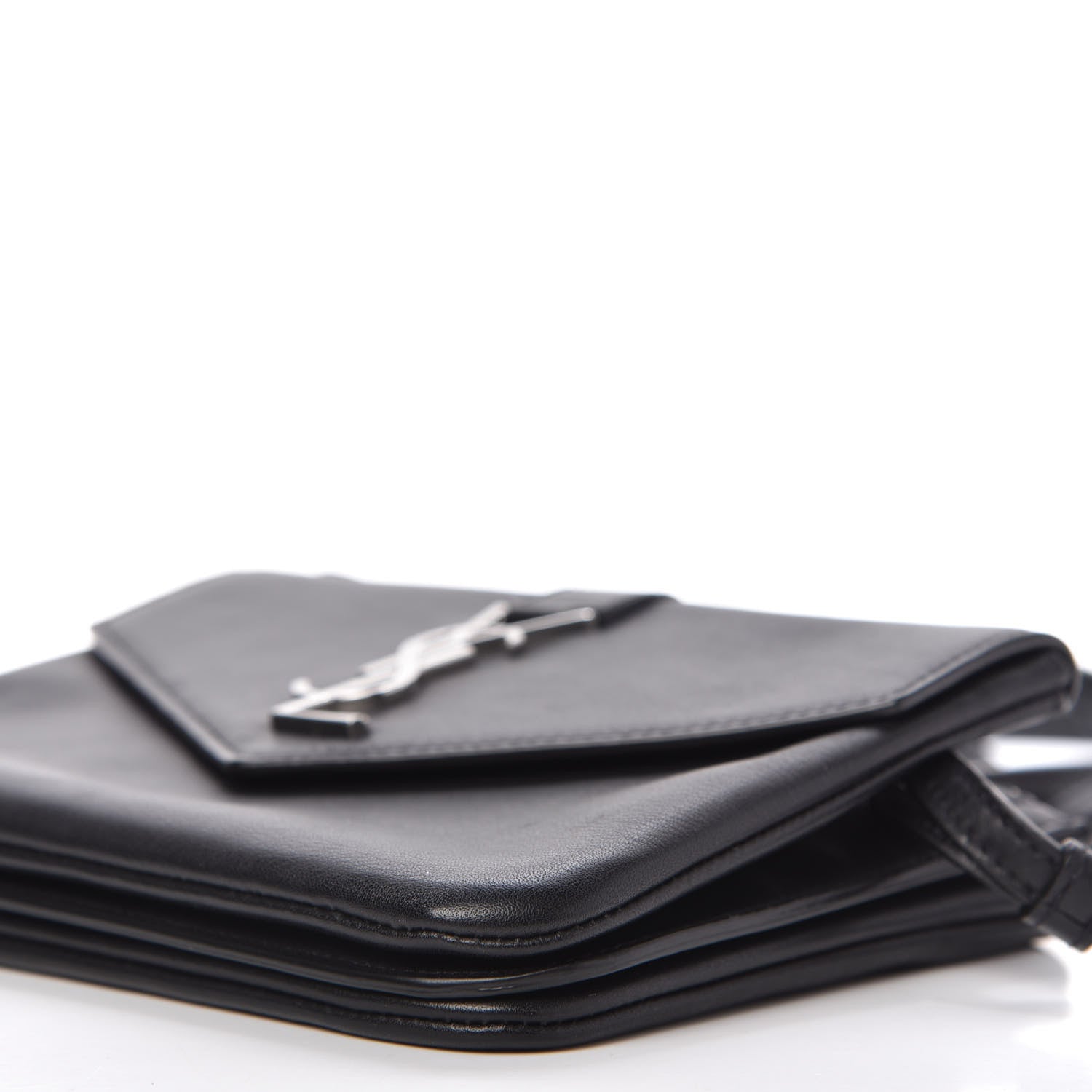 Saint Laurent Calfskin Monogram Tri Pocket Crossbody Bag Black 8 of 11