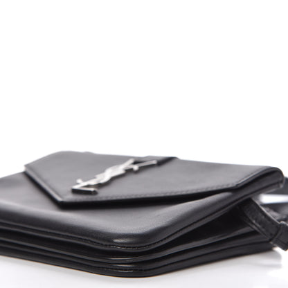 Saint Laurent Calfskin Monogram Tri Pocket Crossbody Bag Black 8 of 11