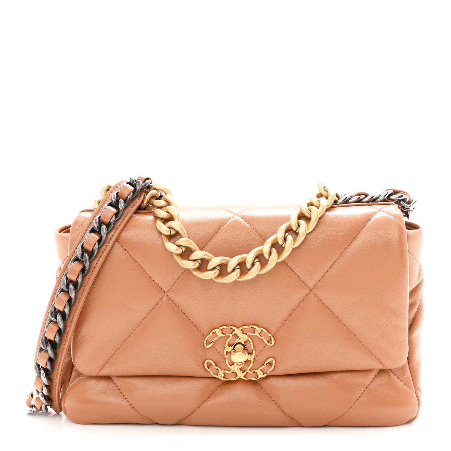 Chanel Lambskin Quilted Medium Chanel 19 Flap Brown 1 of 11
