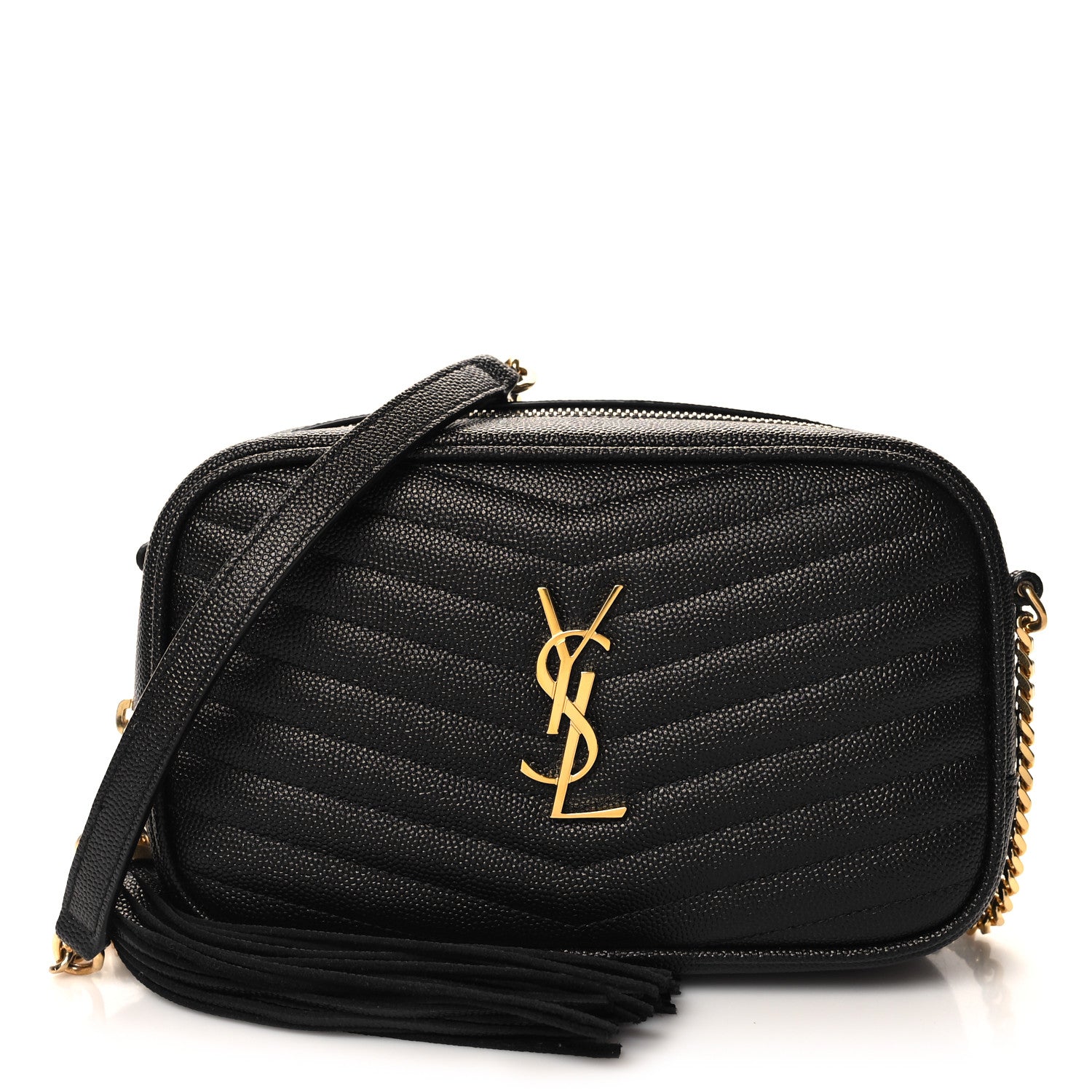 Saint Laurent Grain De Poudre Matelasse Monogram Mini Lou Camera Bag Black 1 of 11