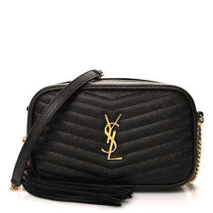 Saint Laurent Grain De Poudre Matelasse Monogram Mini Lou Camera Bag Black 1 of 11