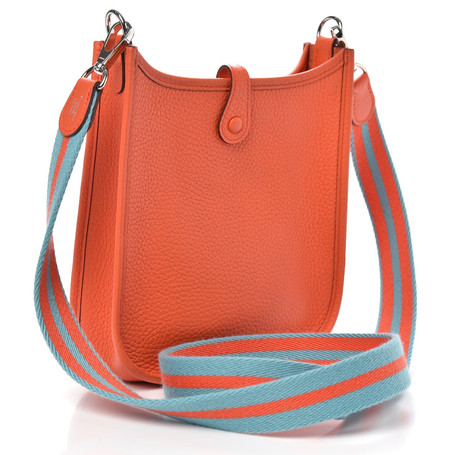Hermes Taurillon Clemence Amazone Evelyne TPM Orange Poppy Saint Cyr 3 of 11