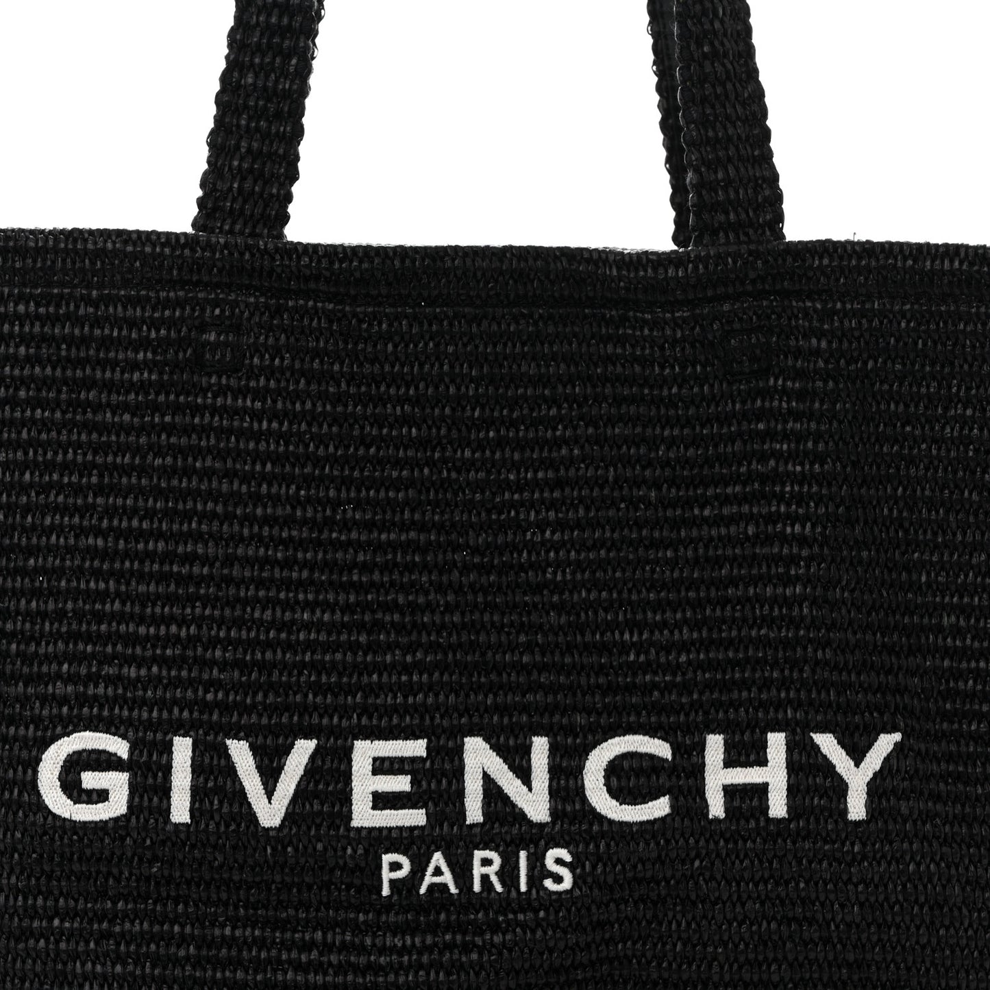 Raffia Large G Shopping Tote Black