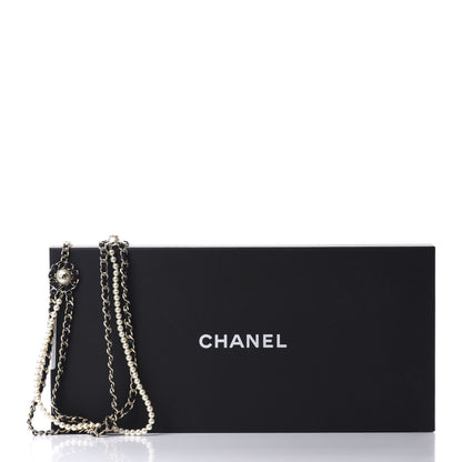 Chanel Lambskin CC Pearl Chain Necklace Black Gold 7 of 7