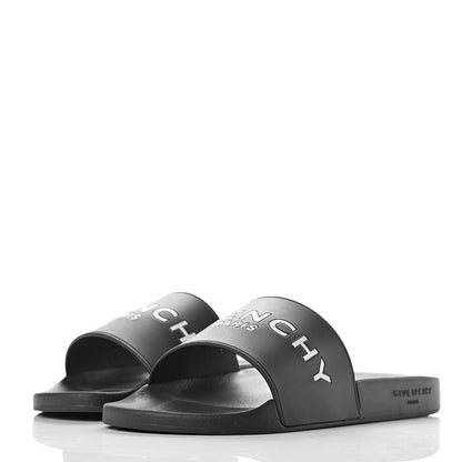 Givenchy Rubber Logo Pool Slide Sandals 41 Black 3 of 8