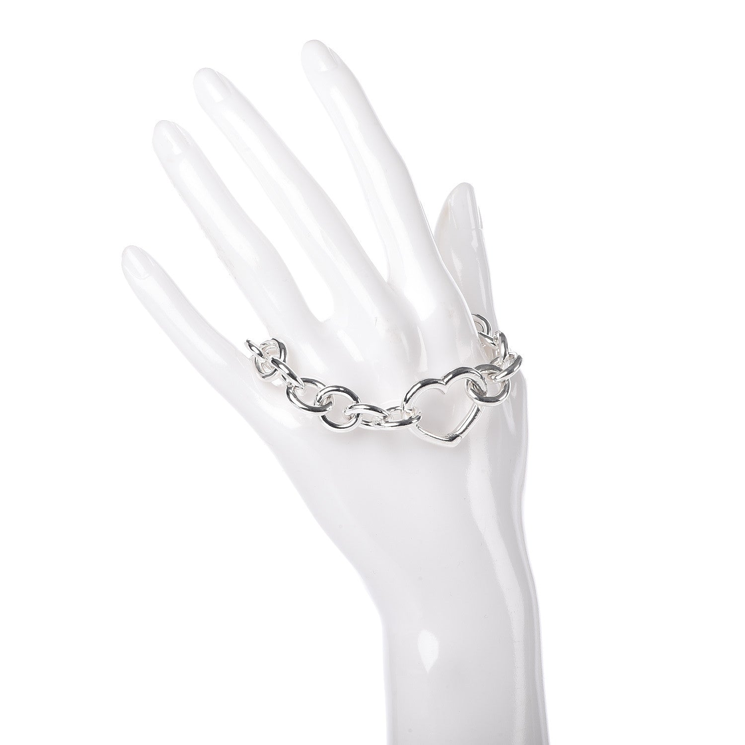 Tiffany Sterling Silver Open Heart Clasp Bracelet 2 of 5