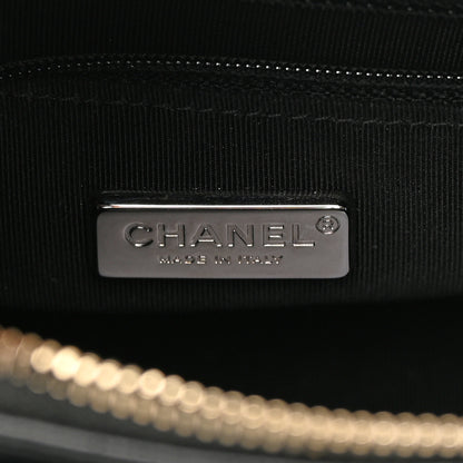 Chanel Calfskin Crocodile Embossed Small Gabrielle Cocodile Hobo Black 6 of 10