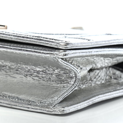Christian Dior Metallic Ceramic Effect Deerskin Small Diorama Flap Bag Silver 10 of 10
