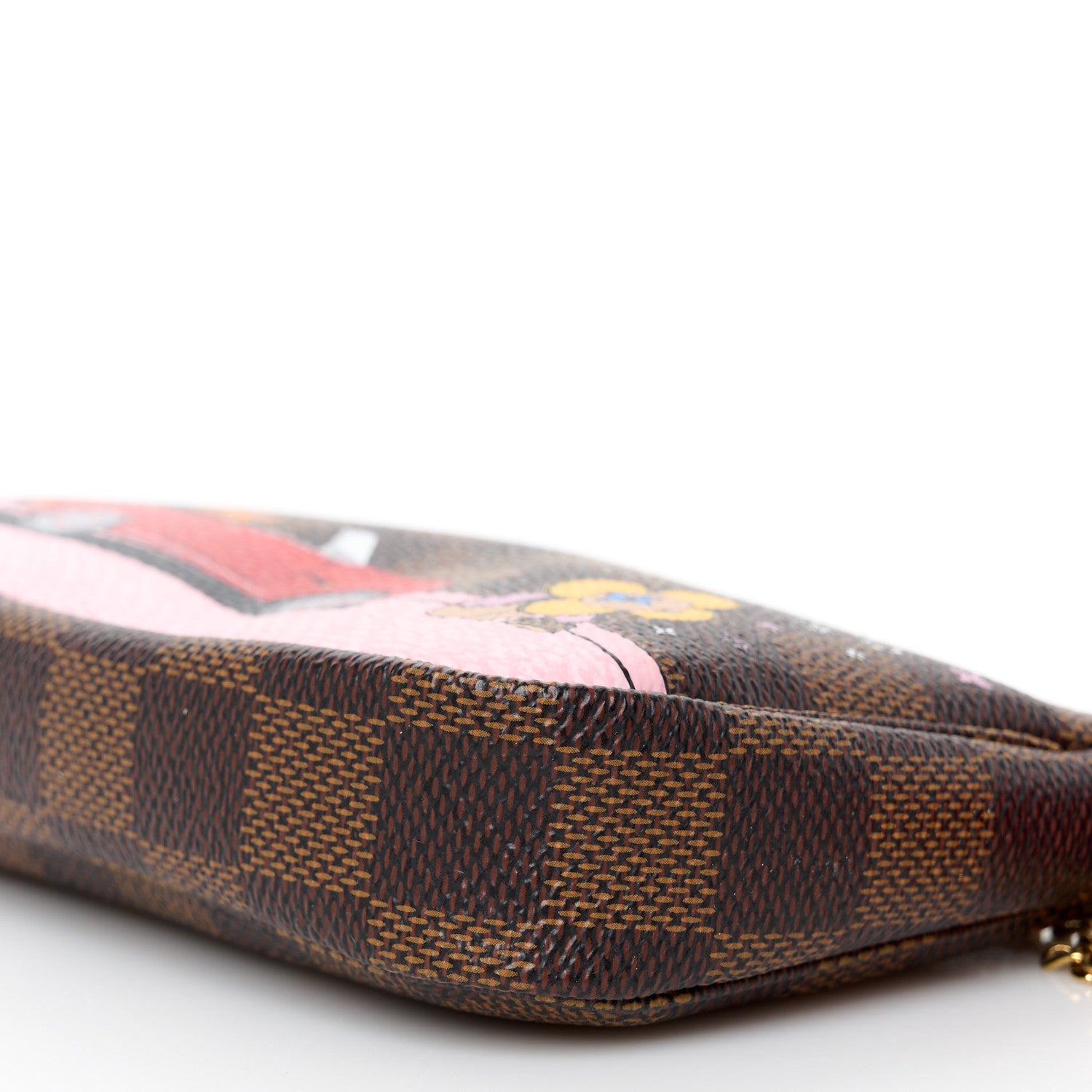 Louis Vuitton Damier Ebene 2019 Christmas Animation Mini Pochette Accessories Red 10 of 11