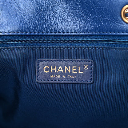 Chanel Calfskin Front Zip CC Drawstring Chain Drawstring Tote Blue 6 of 14