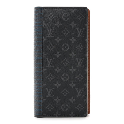 Louis Vuitton Monogram Eclipse Patchwork Portefeuille Brazza Wallet Navy 1 of 8