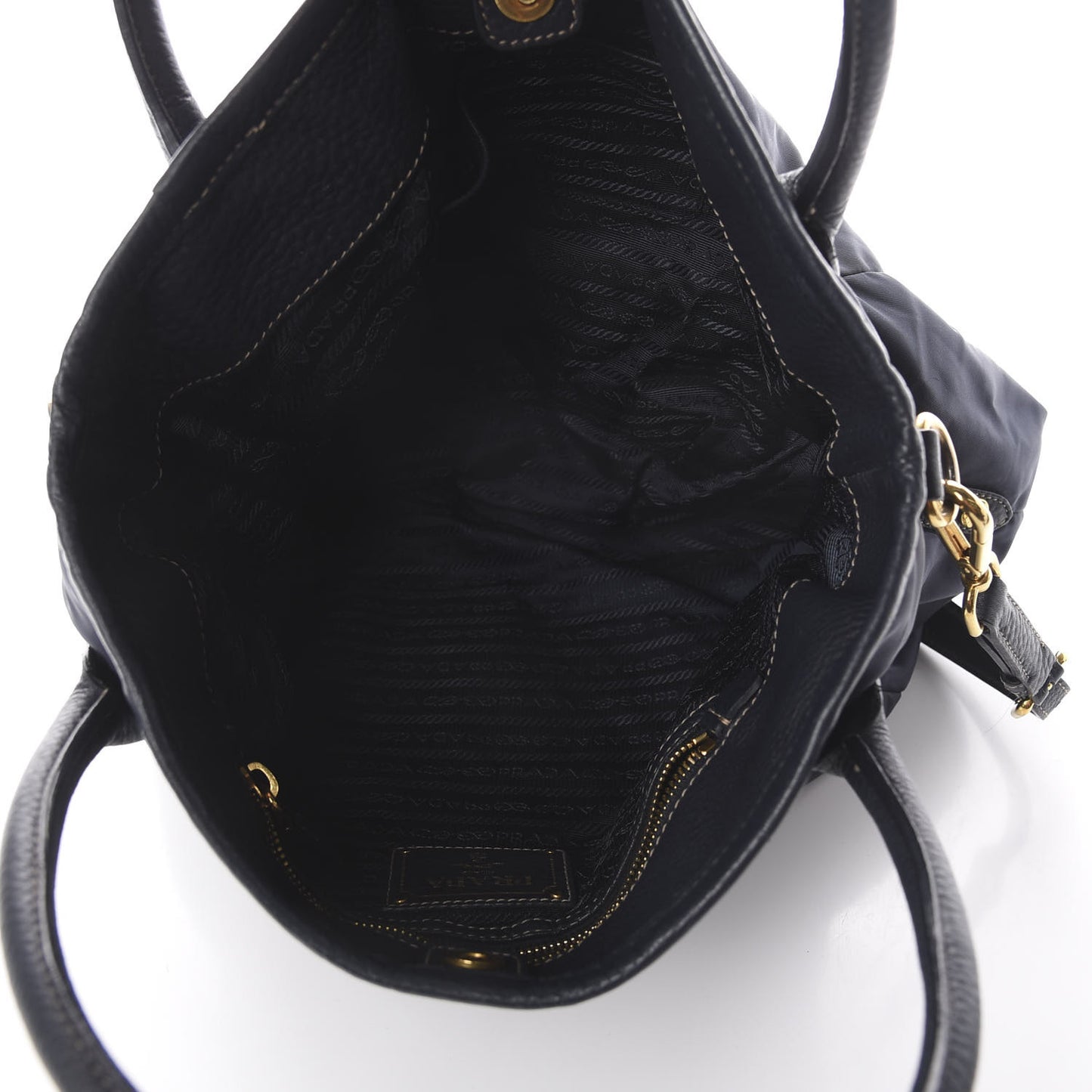 Tessuto Nylon Vitello Daino Tote Blue