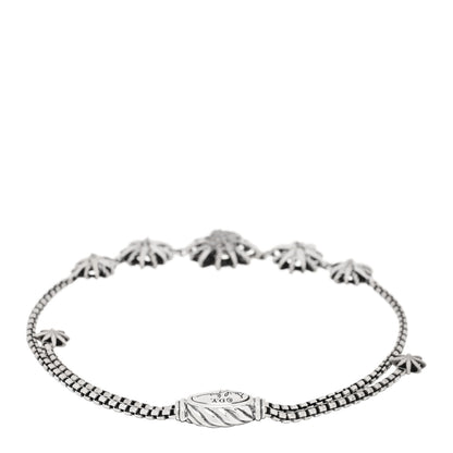 David Yurman Sterling Silver Diamond Starburst Five Station Bracelet 2 of 3