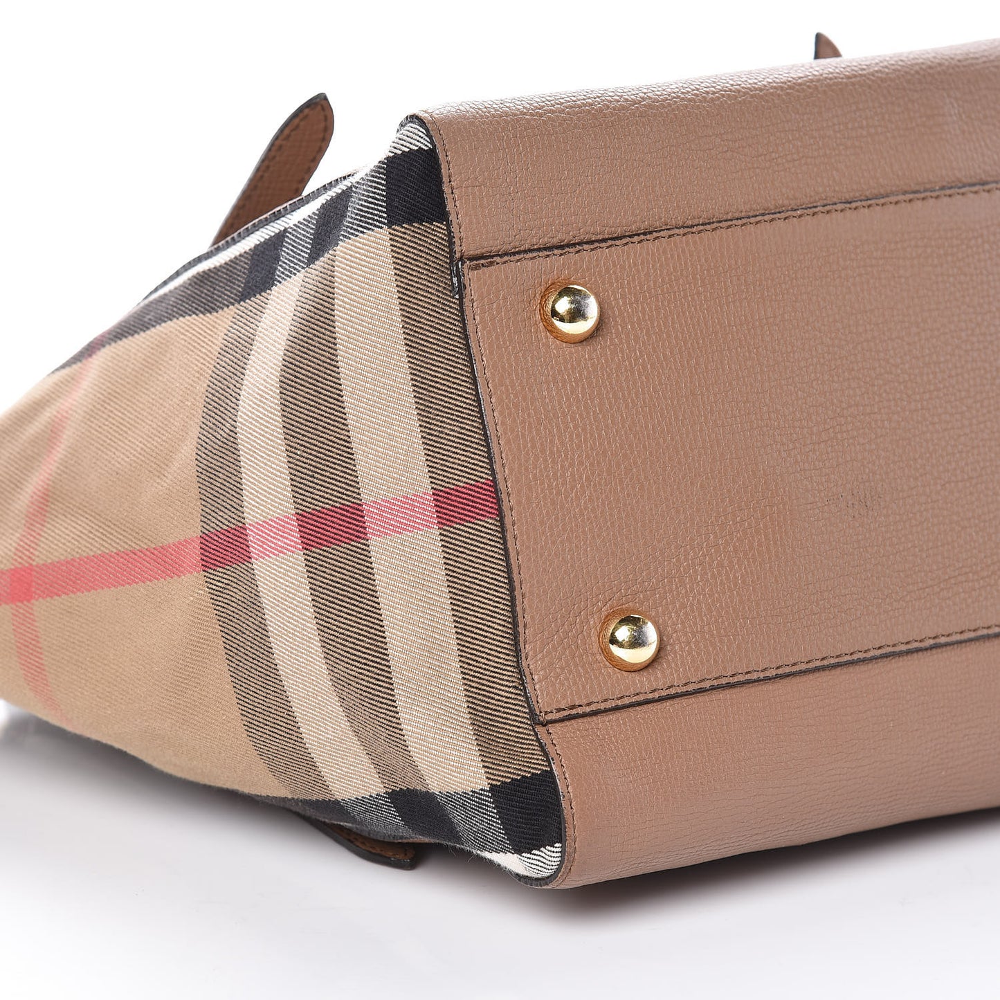 Grainy Calfskin House Check Small Canterbury Tote Tan